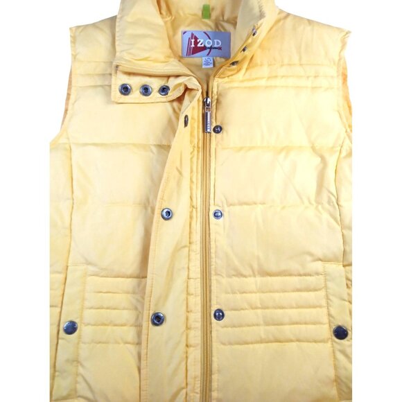 Izod Puff Vest Yellow Size Large PerformX Women Pocket Zip Down Feather - Picture 12 of 14